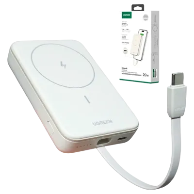 Cargador Ugreen 10000mah 20w🔋 Energía inalámbrica potente y portátil