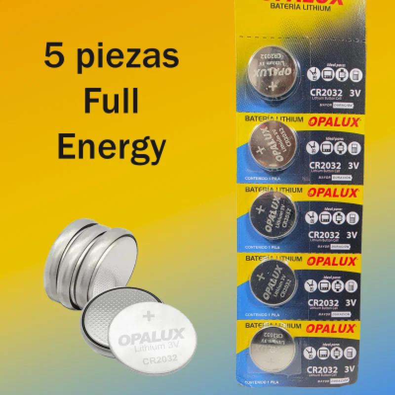 Batería CR2032 Opalux 3V Pack 5 | Pilas Litio Original