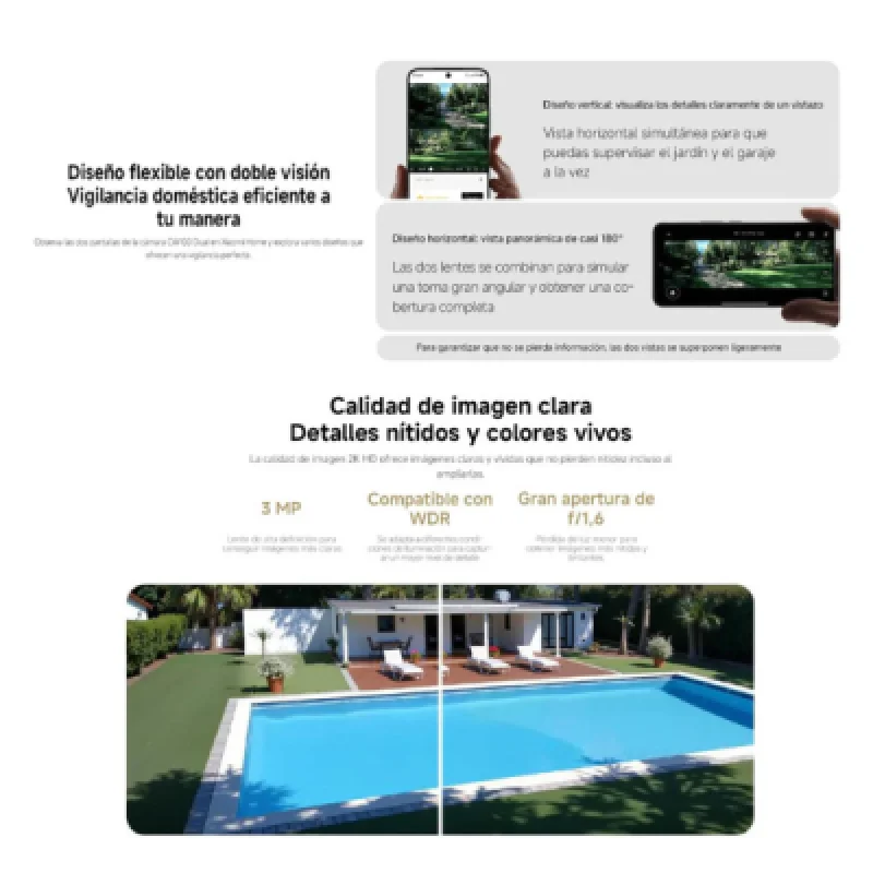 Cámara de Seguridad Exterior Xiaomi CW100 Dual 3MP IP66 con Doble Lente
