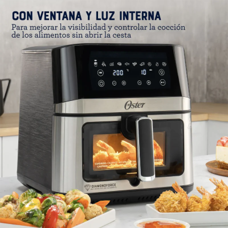 Freidora de Aire Oster 7.5L Digital DiamondForce 10 Programas🍖