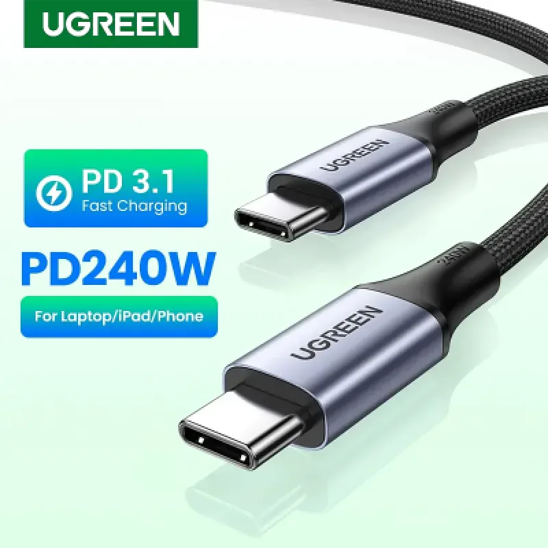 Cable USB-C Ugreen 240W PD 3.1 1M | Carga Rápida para MacBook y iPhone