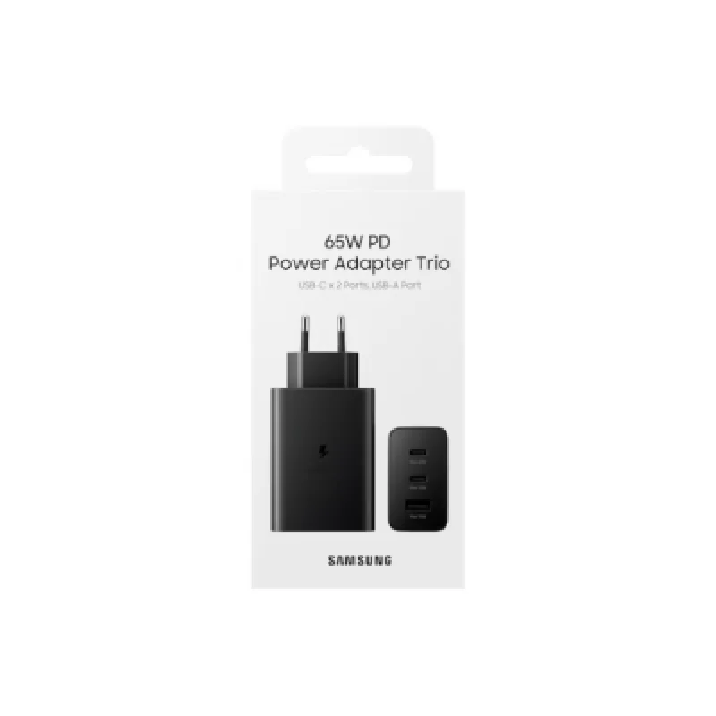 Adaptador Samsung Trio 65W – Cargador superrápido de 3 puertos