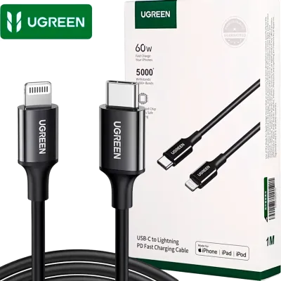 Cable USB-C a Lightning UGREEN 60W MFi Carga Rápida iPhone y iPad🍎