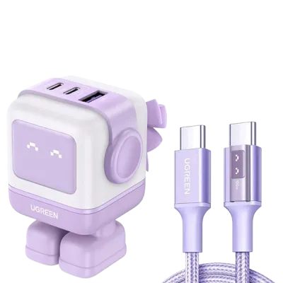 UGREEN Uno 65W | Cargador Rápido con Diseño de Robot ⚡