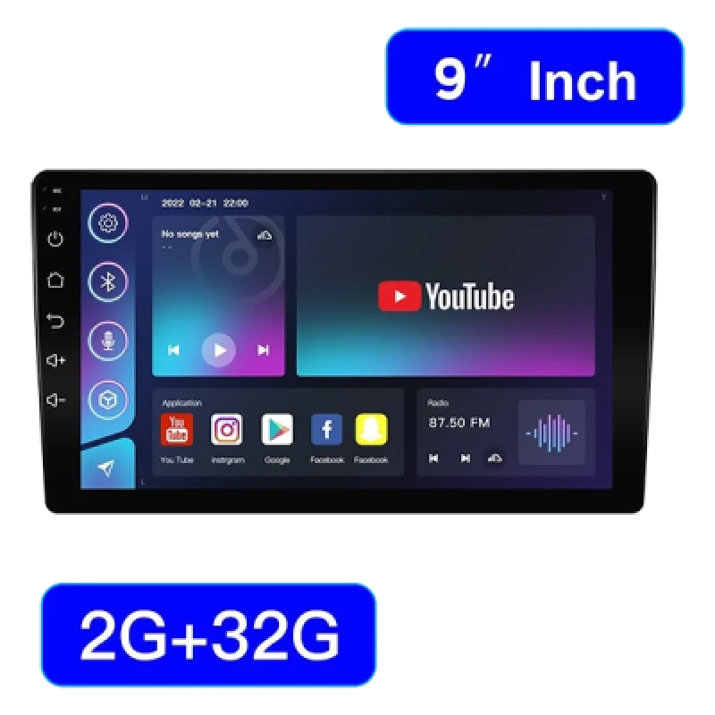 Auto Radio Android 1 Din 9 Pulgadas con 2GB RAM y WiFi Integrado | Conectividad y Entretenimiento para tu Coche