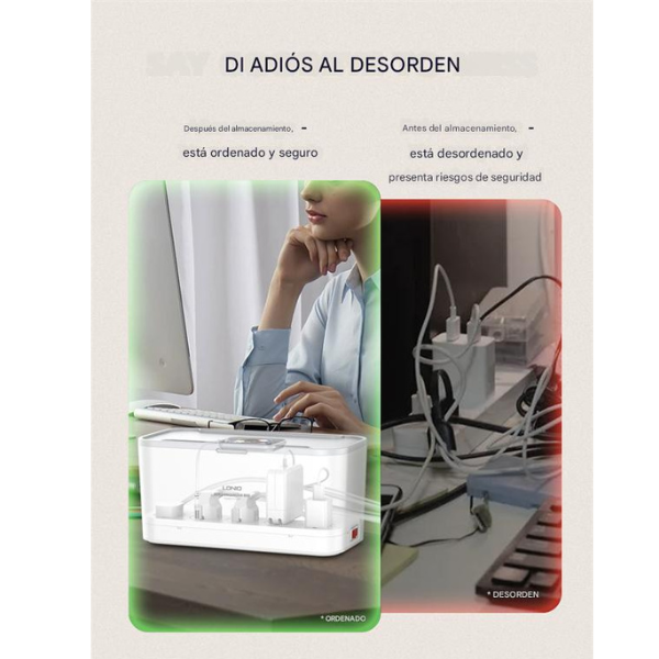 Regleta con Cargador Inalámbrico 15W y Puertos USB Rápidos LDNIO