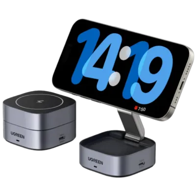 UGREEN W702 – Cargador Inalámbrico Magnético 2 en 1 Qi2 15 W
