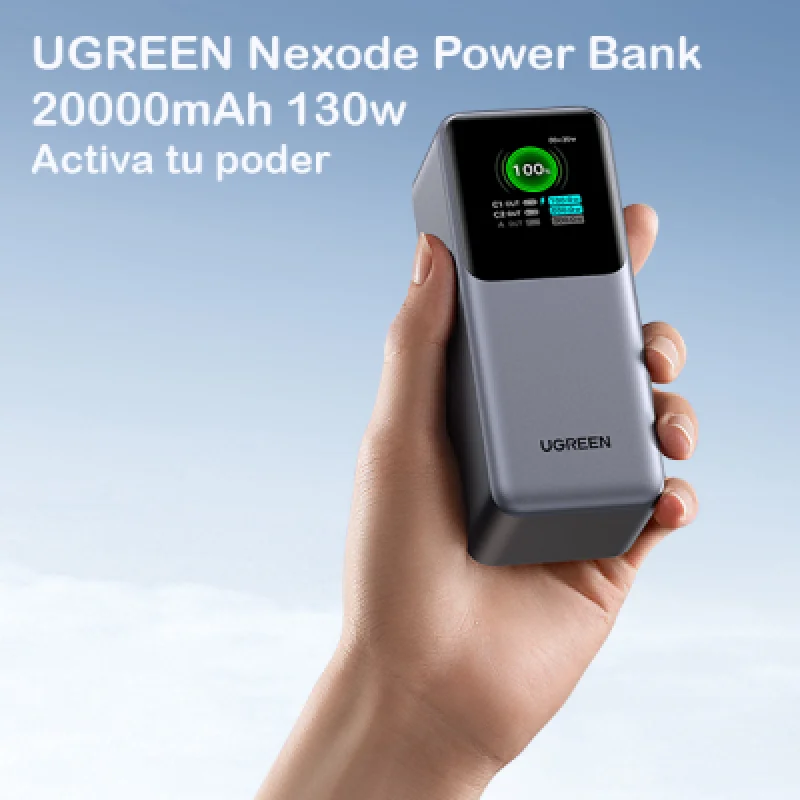 Cargador Portátil Ugreen Nexode 20000mAh 130W⚡Carga Rápida para iPhone Laptop y Más 🚀Envío Rápido Perú