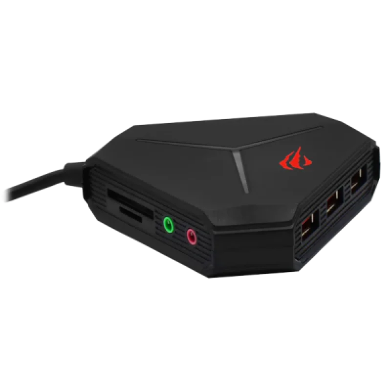 Hub USB Gamenote H95– 6 puertos lector de tarjeta y jack de audio