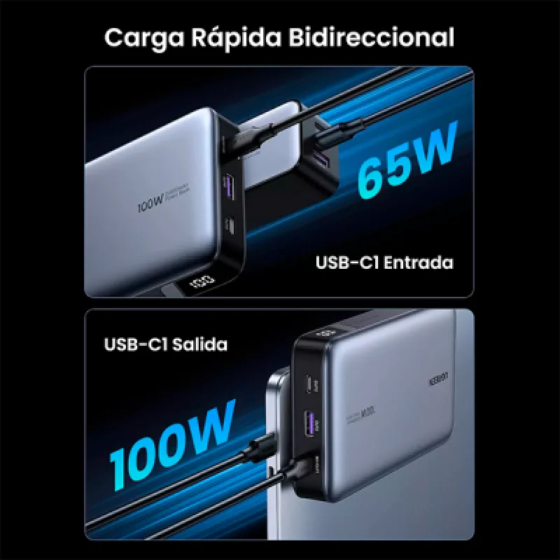 Power Bank UGREEN 20000mAh 100W + Cable Tipo C🏷️