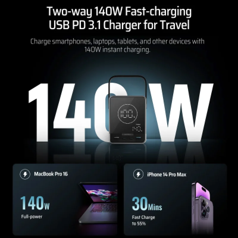 Power Bank CUKTECH 30 40000mAh 300W Carga Rápida Perú 🔋⚡