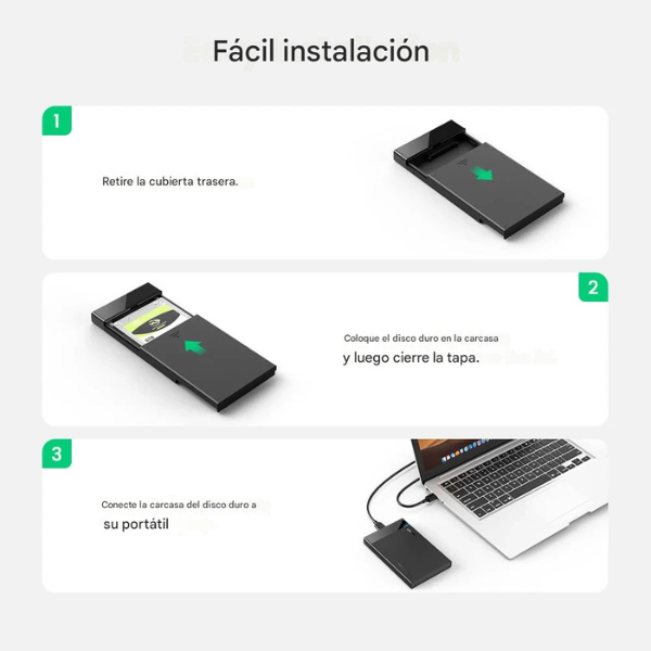 Case Disco Duro Externo Sata 2.5 3.0 Ugreen 30848 Hasta 6tb