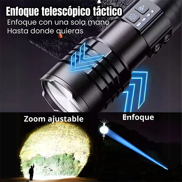 ⭐Linterna LED Recargable Lidimi LD-L1422A 50W 5800lm Largo Alcance 3000m