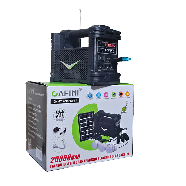 Kit Solar Portátil Cafini CN-TY3994FM-BT: Energía Solar para Iluminación y Carga Rápida | Envío Inmediato a Todo Perú