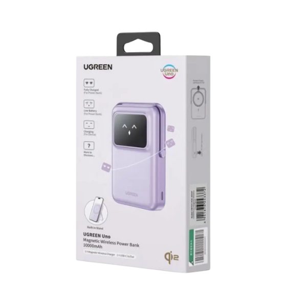 Power Bank Magnético UGREEN QI2 10000mAh con Carga Inalámbrica 15W