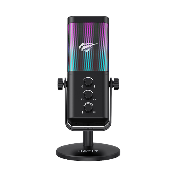 Micrófono Havit GK65 RGB – Micrófono USB con Luz Blanca