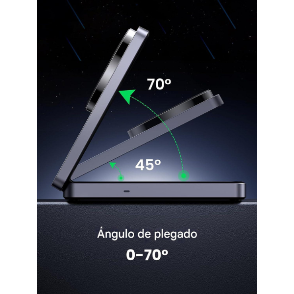 UGREEN W706 45023 – Cargador Inalámbrico Magnético 2 en 1 15W