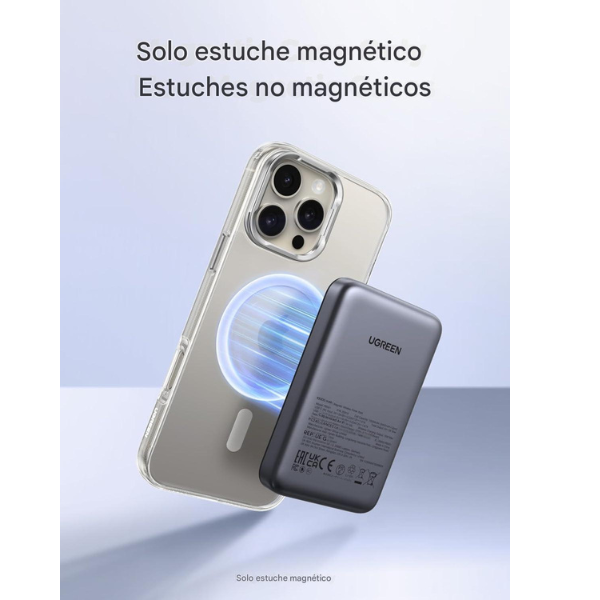 Power Bank UGREEN Magnético Q1  20W 10000 mAh  con Carga Inalámbrica + Cable