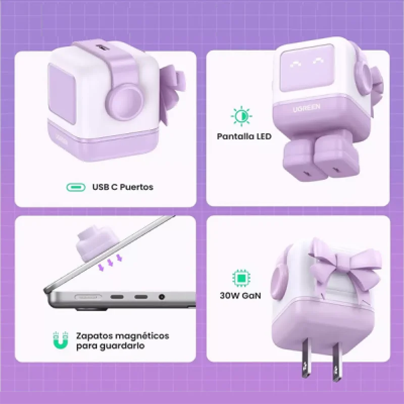 Cargador Rápido UGREEN Uno Robot 30W✨