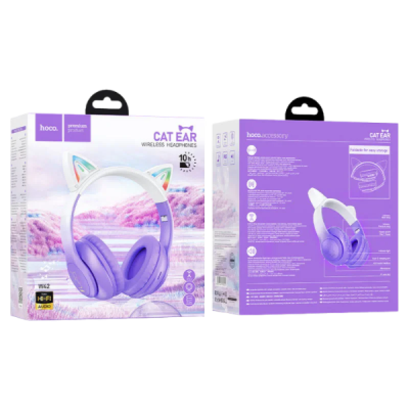 Auriculares Inalámbricos Hoco W42   Orejas de Gato LED