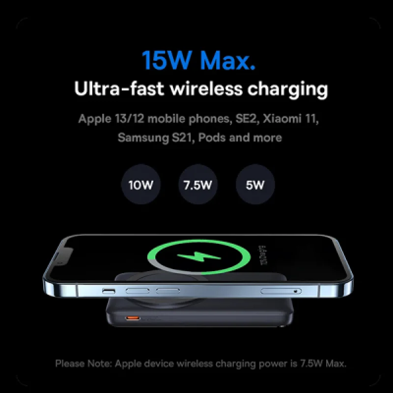 Cargador Inalámbrico Power Bank Baseus 20W 10000mAh | Carga rápida para celular
