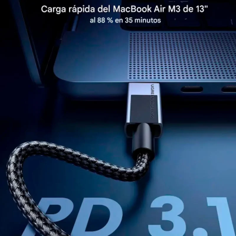Cable USB-C Ugreen 240W Carga Rápida PD 3.1 Trenzado 1m 2m