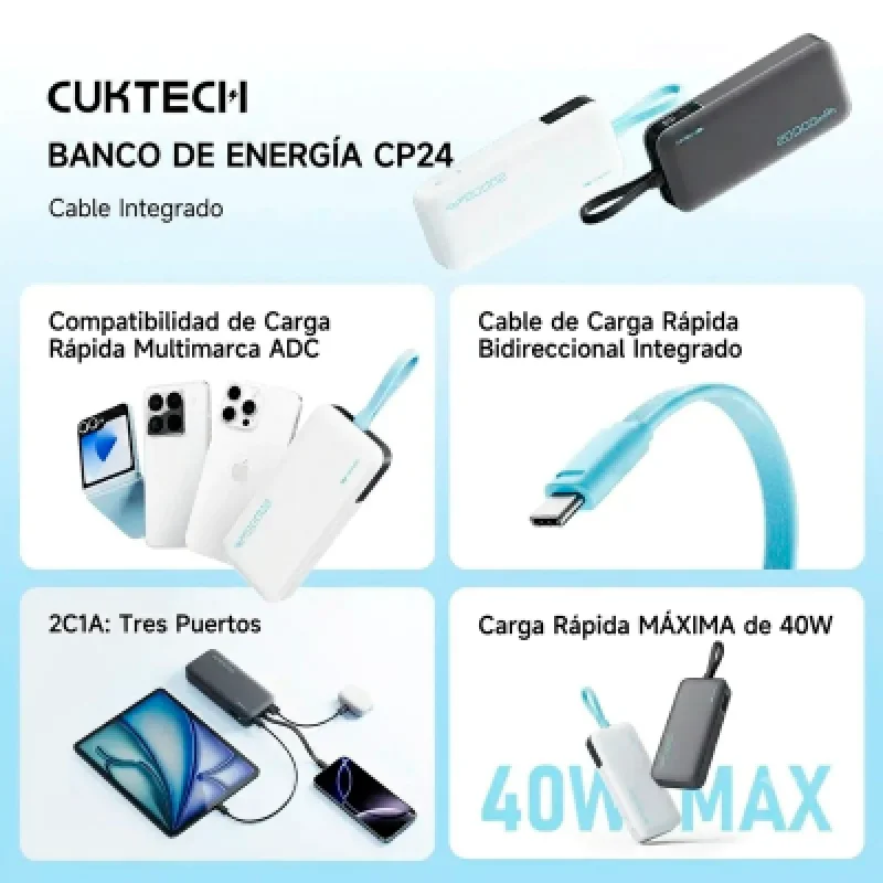 Power Bank CUKTECH CP24 20000mAh 40W USB-C