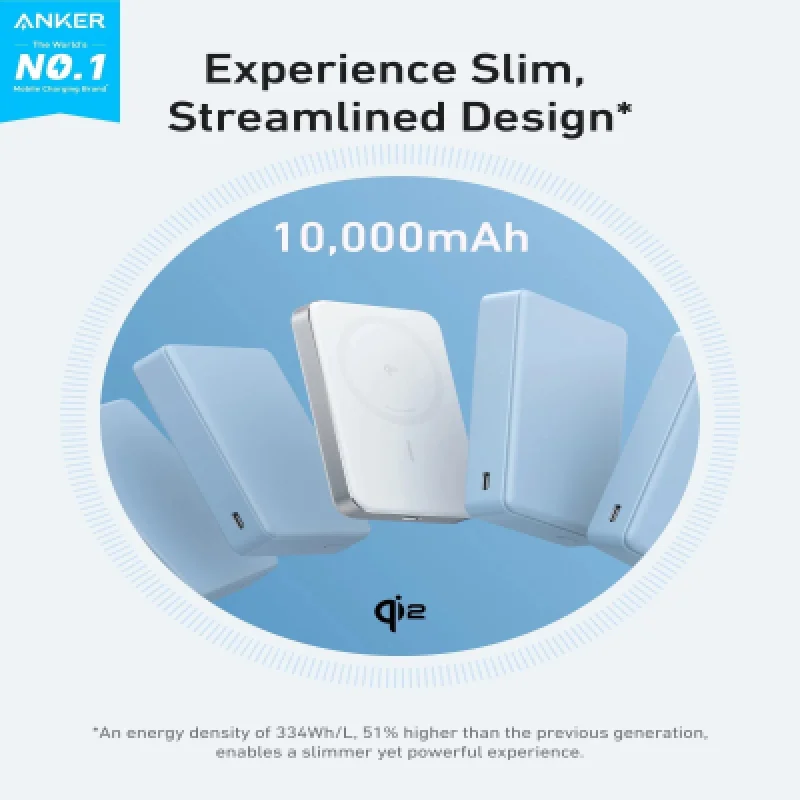 🔋​ Power Bank Anker MagGo 10000mAh Slim Qi2 15W USB-C 30W