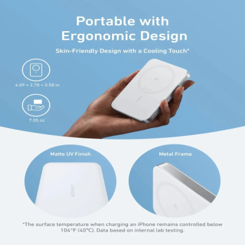 🔋​ Power Bank Anker MagGo 10000mAh Slim Qi2 15W USB-C 30W