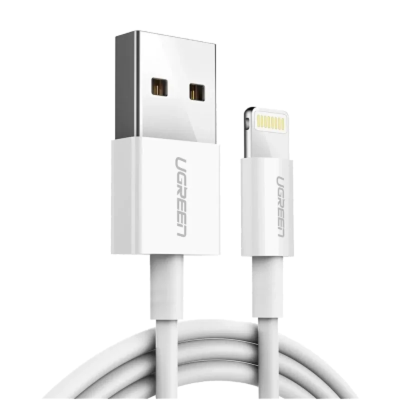 Cable USB-A Lightning UGREEN MFi 1m 2.4A Carga Rápida iPhone