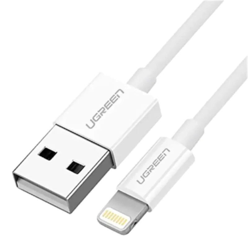 Cable USB-A Lightning UGREEN MFi 1m 2.4A Carga Rápida iPhone