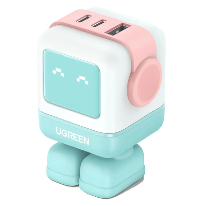 Cargador Rápido Ugreen UNO 65W GaN 3 Puertos✨ideal para iPhone MacBook y otros✔