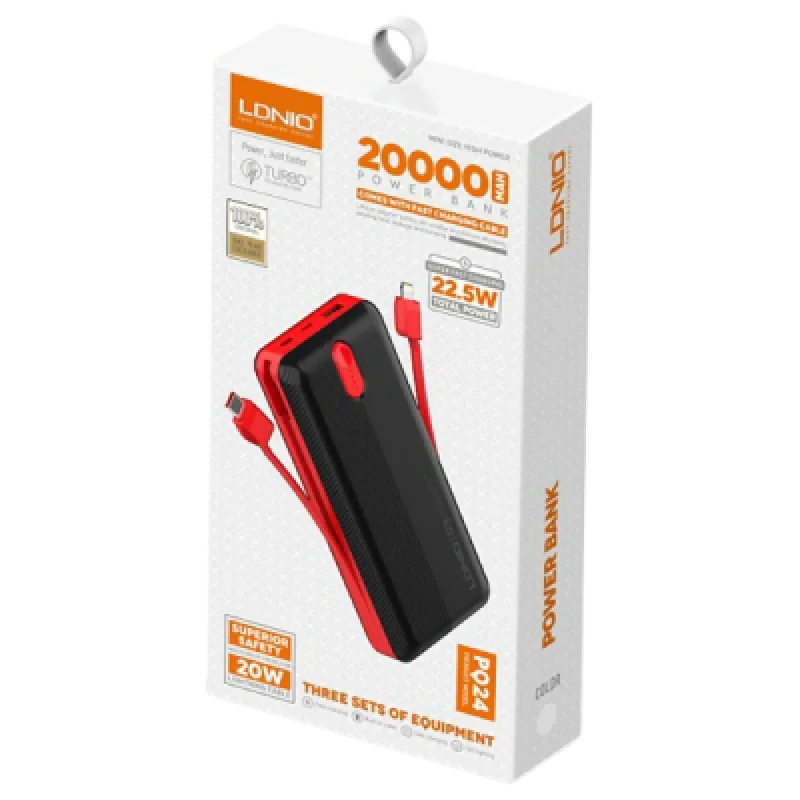 Power Bank LDNIO 22.5W 20000mAh carga rápida y alta potencia🔋