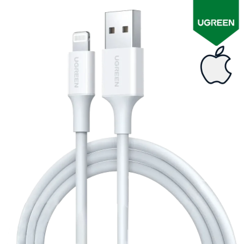 Cable USB-A Lightning UGREEN MFi 1m 2.4A Carga Rápida iPhone