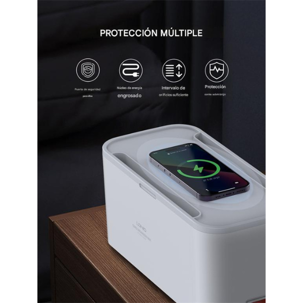 Regleta con Cargador Inalámbrico 15W y Puertos USB Rápidos LDNIO