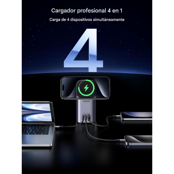 UGREEN CD342 90905 – Estación de Carga GaN 100W con MagSafe
